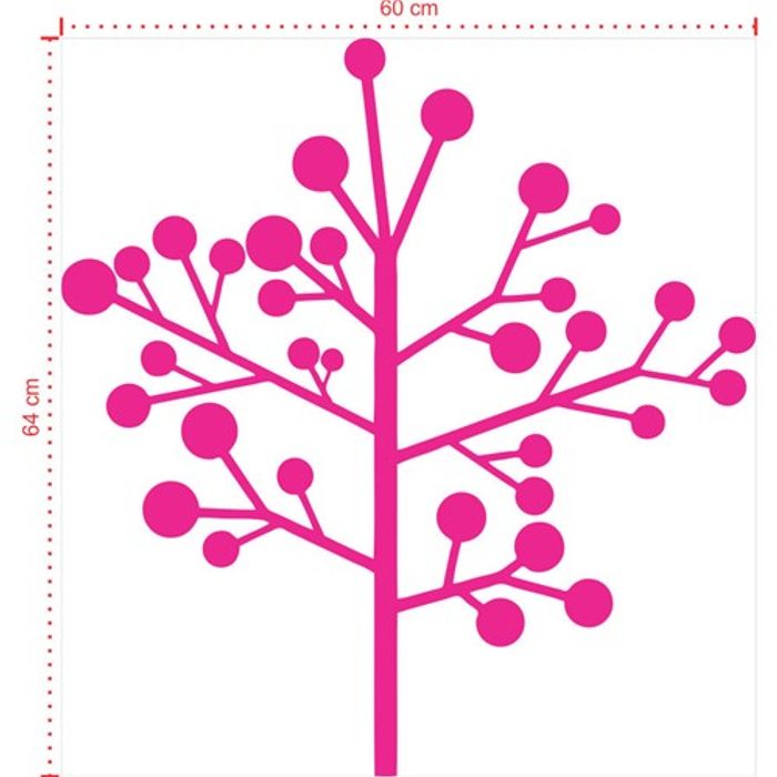 Adesivo Decorativo - Floral 007 - Tamanho: 60x64 cm - Rosa