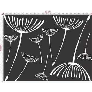 Adesivo Decorativo - Floral 008 - Tamanho: 80x60 cm - Branco