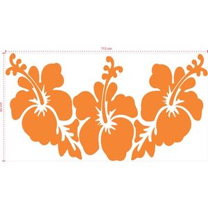 Adesivo Decorativo - Floral 009 - Tamanho: 113x60 cm - Laranja