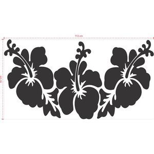 Adesivo Decorativo - Floral 009 - Tamanho: 113x60 cm - Preto