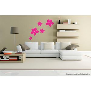 Adesivo Decorativo - Floral 010 - Tamanho: 146x60 cm - Preto