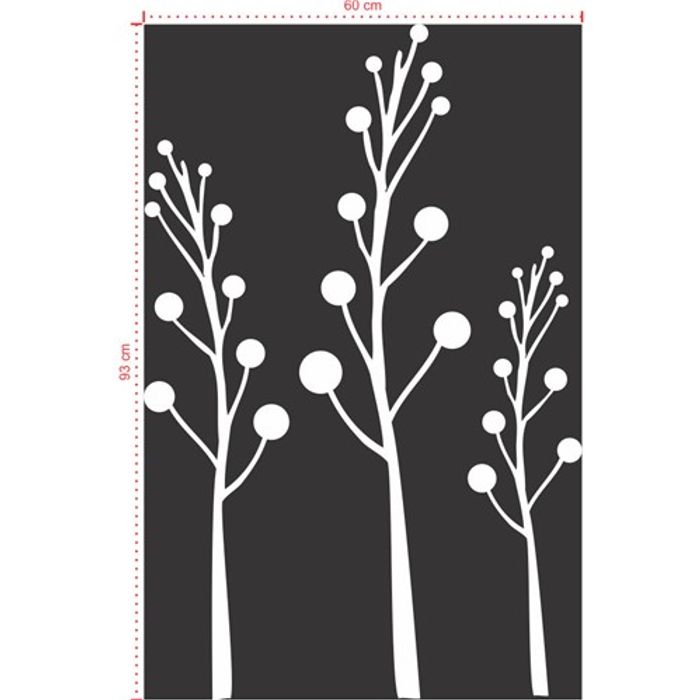 Adesivo Decorativo - Floral 011 - Tamanho: 60x93 cm - Branco