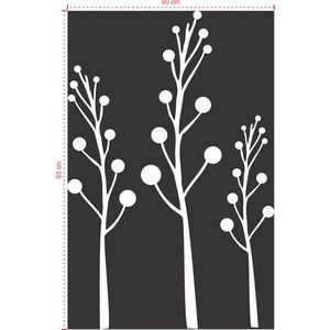 Adesivo Decorativo - Floral 011 - Tamanho: 60x93 cm - Branco