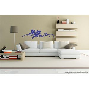 Adesivo Decorativo - Floral 012 - Tamanho: 150x43 cm - Azul