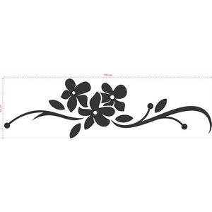 Adesivo Decorativo - Floral 012 - Tamanho: 150x43 cm - Branco