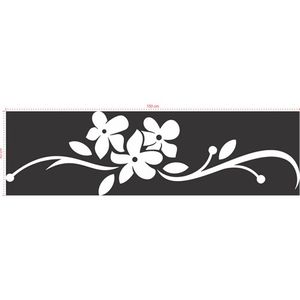 Adesivo Decorativo - Floral 012 - Tamanho: 150x43 cm - Branco