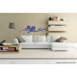 Adesivo Decorativo - Floral 012 - Tamanho: 150x43 cm - Branco