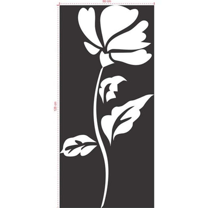 Adesivo Decorativo - Floral 013 - Tamanho: 60x128 cm - Branco