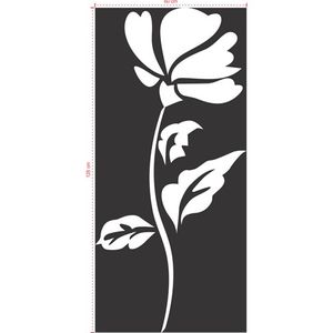 Adesivo Decorativo - Floral 013 - Tamanho: 60x128 cm - Preto