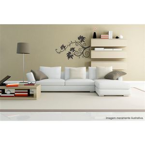 Adesivo Decorativo - Floral 014 - Tamanho: 83x60 cm - Branco