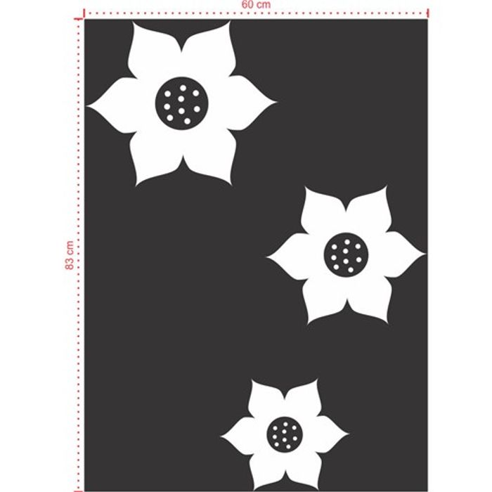 Adesivo Decorativo - Floral 017 - Tamanho: 60x83 cm - Branco