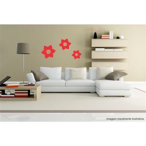 Adesivo Decorativo - Floral 017 - Tamanho: 60x83 cm - Preto