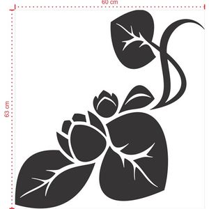 Adesivo Decorativo - Floral 018 - Tamanho: 60x63 cm - Branco