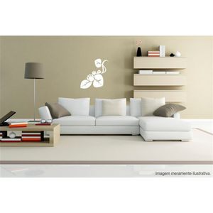 Adesivo Decorativo - Floral 018 - Tamanho: 60x63 cm - Branco