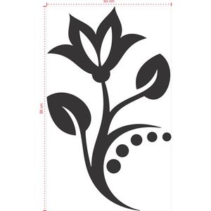 Adesivo Decorativo - Floral 019 - Tamanho: 60x98 cm - Branco