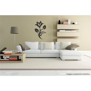 Adesivo Decorativo - Floral 019 - Tamanho: 60x98 cm - Branco