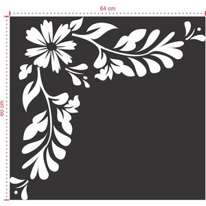 Adesivo Decorativo - Floral 020 - Tamanho: 60x64 cm - Verde