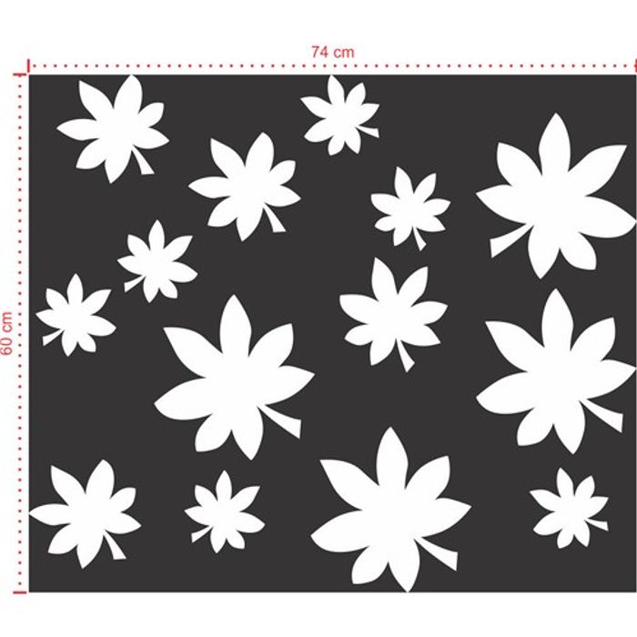 Adesivo Decorativo - Floral 021 - Tamanho: 74x60 cm - Branco