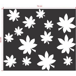 Adesivo Decorativo - Floral 021 - Tamanho: 74x60 cm - Preto