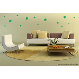 Adesivo Decorativo - Floral 021 - Tamanho: 74x60 cm - Verde