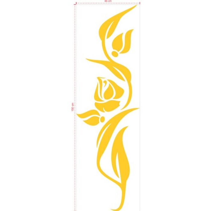 Adesivo Decorativo - Floral 022 - Tamanho: 46x150 cm - Amarelo Ouro