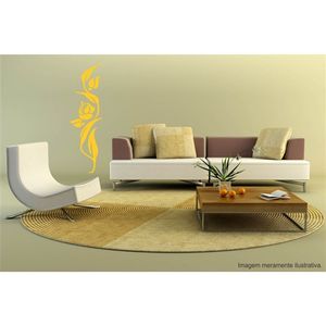 Adesivo Decorativo - Floral 022 - Tamanho: 46x150 cm - Amarelo Ouro