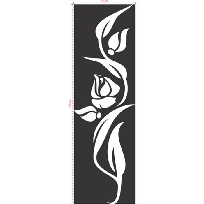 Adesivo Decorativo - Floral 022 - Tamanho: 46x150 cm - Branco