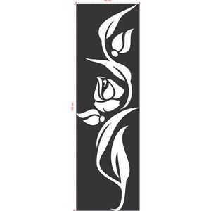 Adesivo Decorativo - Floral 022 - Tamanho: 46x150 cm - Preto