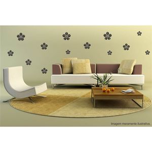 Adesivo Decorativo - Floral 023 - Tamanho: 60x68 cm - Branco