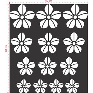 Adesivo Decorativo - Floral 023 - Tamanho: 60x68 cm - Preto