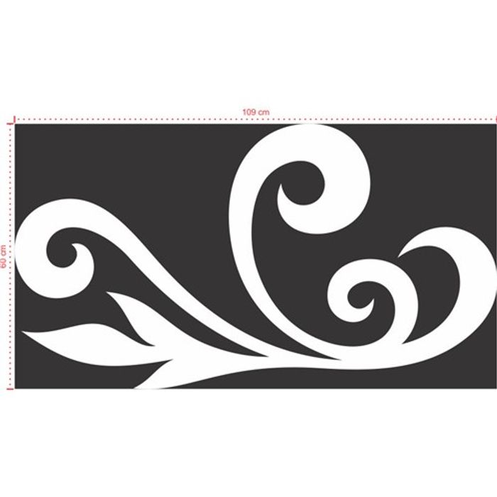 Adesivo Decorativo - Floral 024 - Tamanho: 109x60 cm - Branco