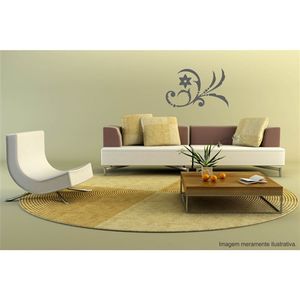 Adesivo Decorativo - Floral 026 - Tamanho: 96x60 cm - Branco