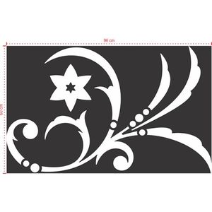 Adesivo Decorativo - Floral 026 - Tamanho: 96x60 cm - Preto