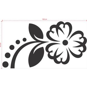 Adesivo Decorativo - Floral 027 - Tamanho: 108x60 cm - Branco