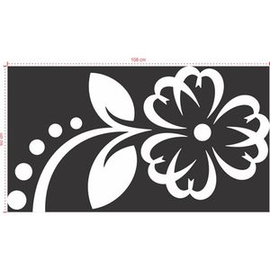 Adesivo Decorativo - Floral 027 - Tamanho: 108x60 cm - Branco