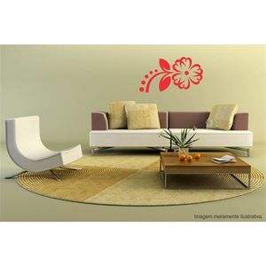 Adesivo Decorativo - Floral 027 - Tamanho: 108x60 cm - Preto