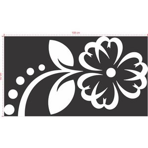 Adesivo Decorativo - Floral 027 - Tamanho: 108x60 cm - Vermelho
