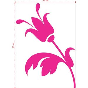 Adesivo Decorativo - Floral 028 - Tamanho: 60x85 cm - Branco