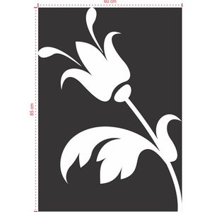 Adesivo Decorativo - Floral 028 - Tamanho: 60x85 cm - Branco