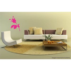 Adesivo Decorativo - Floral 028 - Tamanho: 60x85 cm - Branco