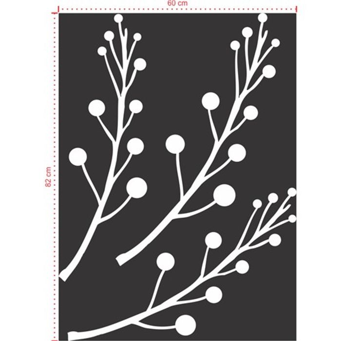 Adesivo Decorativo - Floral 032 - Tamanho: 60x82 cm - Branco