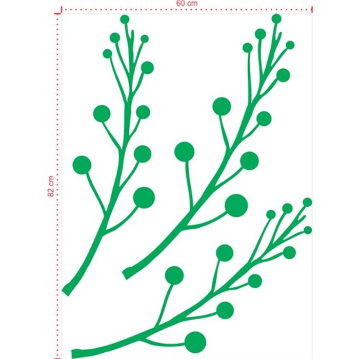 Adesivo Decorativo - Floral 032 - Tamanho: 60x82 cm - Verde