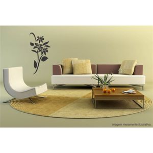 Adesivo Decorativo - Floral 033 - Tamanho: 60x118 cm - Amarelo Ouro