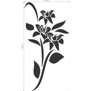 Adesivo Decorativo - Floral 033 - Tamanho: 60x118 cm - Branco