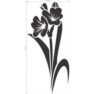 Adesivo Decorativo - Floral 034 - Tamanho: 60x131 cm - Azul Marinho