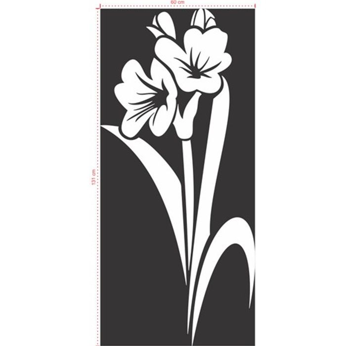 Adesivo Decorativo - Floral 034 - Tamanho: 60x131 cm - Branco