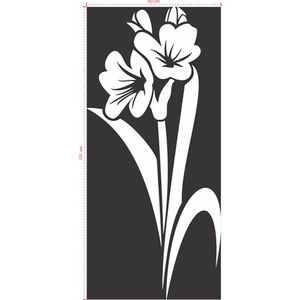 Adesivo Decorativo - Floral 034 - Tamanho: 60x131 cm - Branco