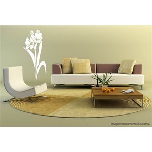 Adesivo Decorativo - Floral 034 - Tamanho: 60x131 cm - Branco