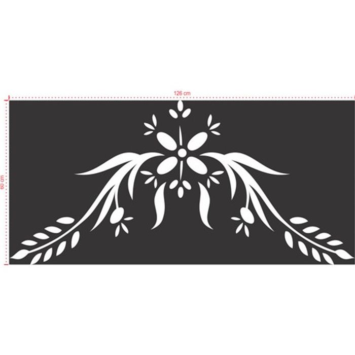 Adesivo Decorativo - Floral 035 - Tamanho: 126x60 cm - Branco