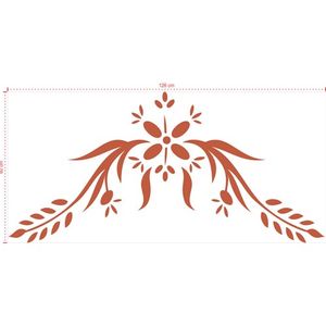 Adesivo Decorativo - Floral 035 - Tamanho: 126x60 cm - Marrom